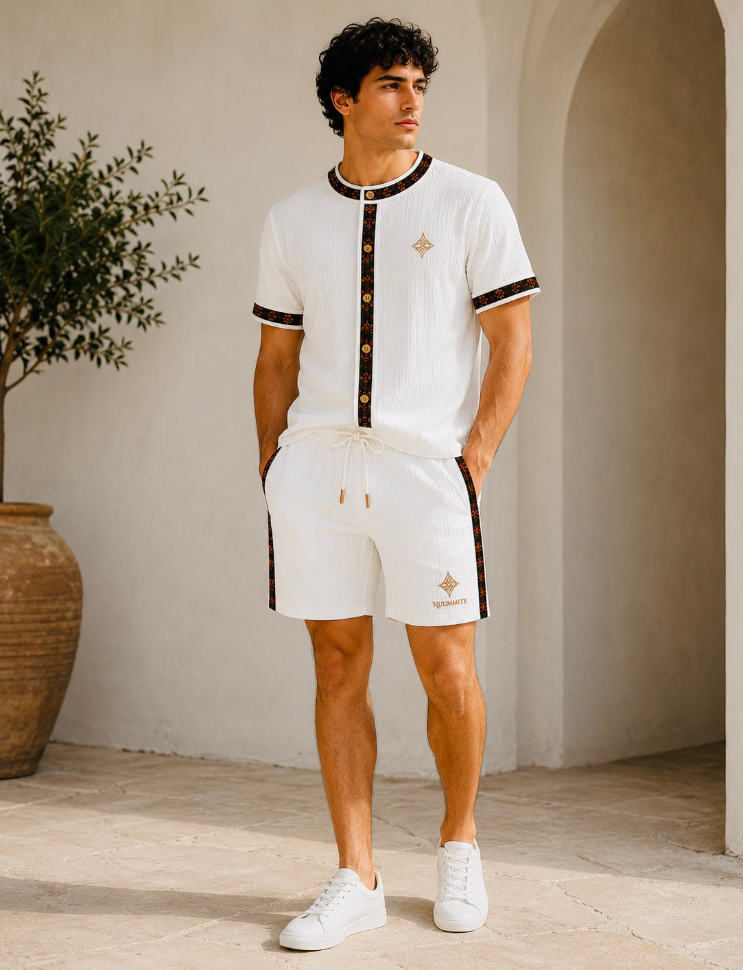 Nuummite Gauze Men’s Shorts Set